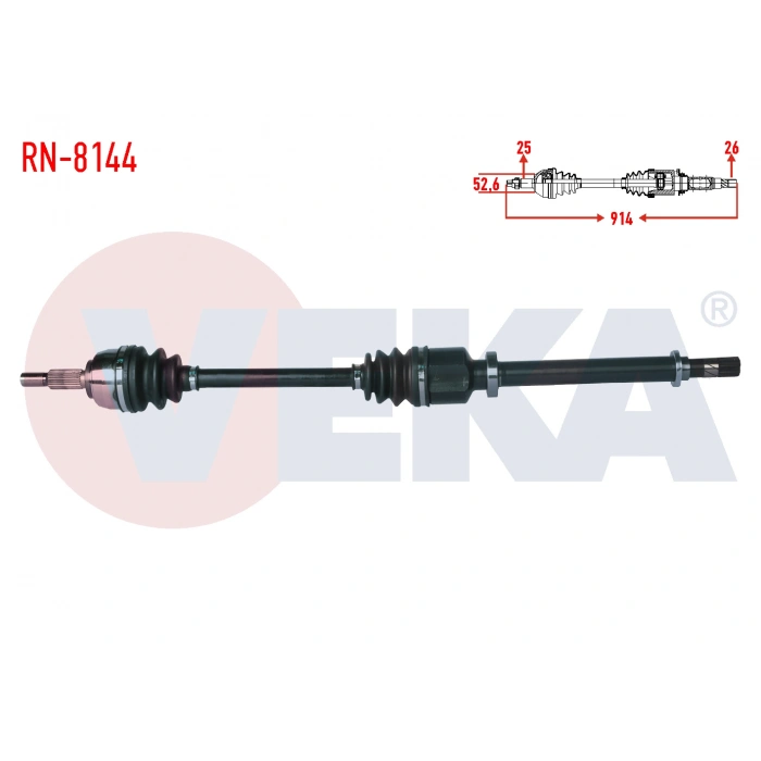 KOMPLE AKS SAG ON UZUNLUK 911mm RENAULT SCENIC II 1.6i 16v - 1.5 DCI M-T 2003-2009/ GRAND SCENIC II 1.6i 16v M-T 2004-2009