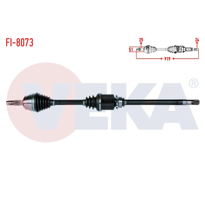 KOMPLE AKS SAG ON UZUNLUK 919mm FIAT FIORINO (225) 1.3 MJT EURO 5-6 2013-