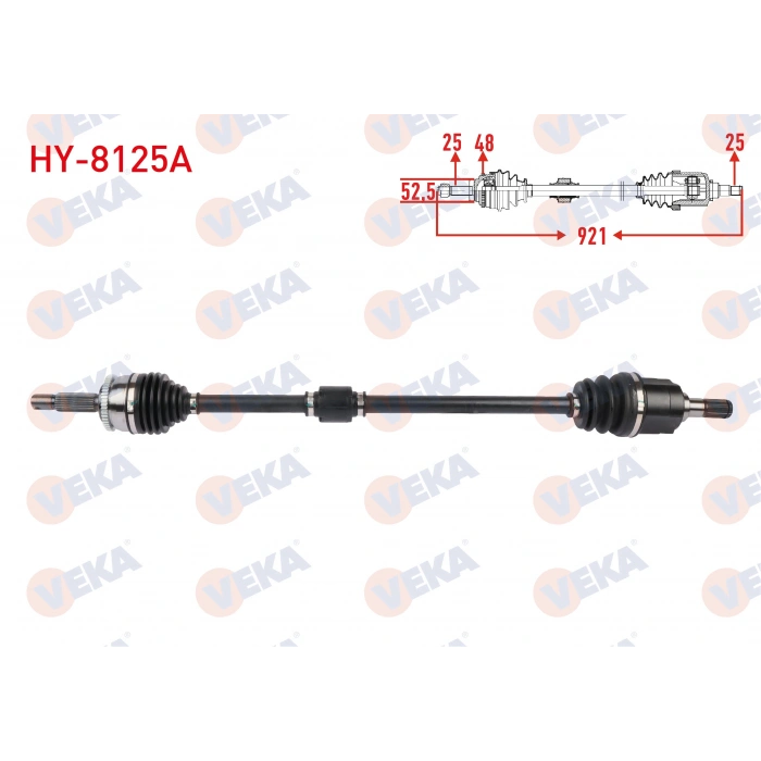 KOMPLE AKS SAG ON UZUNLUK 921mm ABSLI 48 DIS HYUNDAI i20 1.4 M-T 2015-