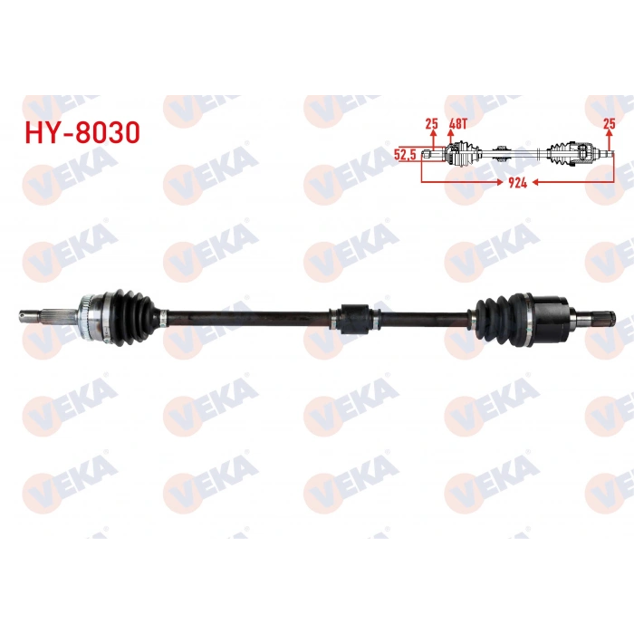 KOMPLE AKS SAG ON UZUNLUK 924mm ABSLI 48 DIS HYUNDAI ACCENT ERA 1.4i 16v - 1.6 CVVT 2006-2012