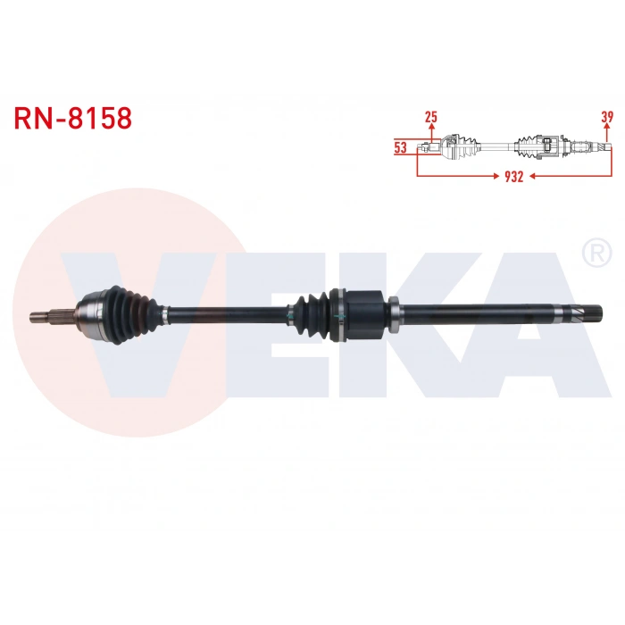KOMPLE AKS SAG ON UZUNLUK 932mm RENAULT MEGANE II 1.9 DCI 2002-2008
