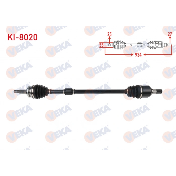 KOMPLE AKS SAG ON UZUNLUK 934mm KIA STONIC 1.0 T-GDI 7 DCT 2017-