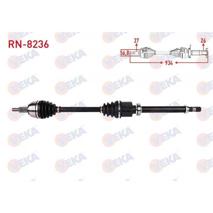 KOMPLE AKS SAG ON UZUNLUK 934mm RENAULT LATITUDE 1.5 DCI M-T 2011