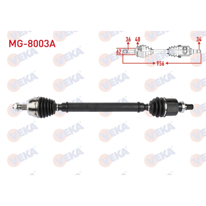 KOMPLE AKS SAG ON UZUNLUK 956mm ABSLI 48 DIS MG HS 2022-