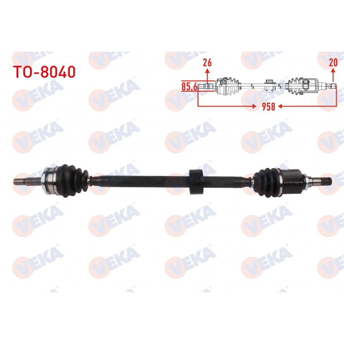 KOMPLE AKS SAG ON UZUNLUK 958mm TOYOTA AVENSIS (T27) 1.6 VVT-I 2008-2018