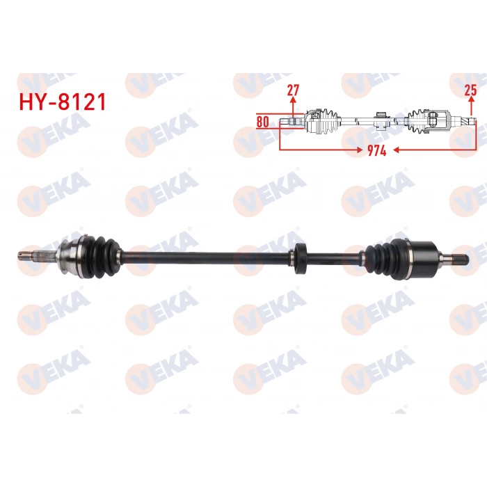 KOMPLE AKS SAG ON UZUNLUK 974mm HYUNDAI SONATA IV 2.0 16V 1998-2004