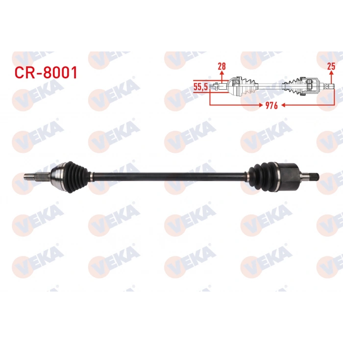 KOMPLE AKS SAG ON UZUNLUK 976mm CHERY ALIA 1.6 2006-2009