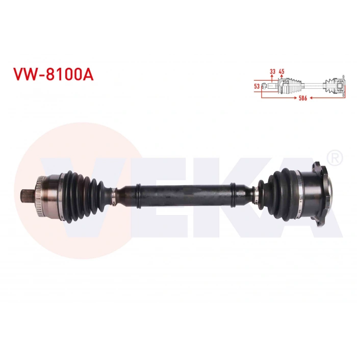 KOMPLE AKS SAG ON VOLKSWAGEN PASSAT (3B2) 1.9 TDI ABSLI 45 DIS UZUNLUK 586 mm 1996-2000