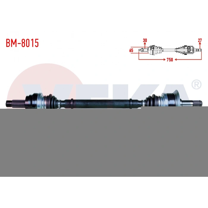 KOMPLE AKS SOL ARKA BMW 5 SERISI (F10) 520 i A-T UZUNLUK 758mm 2010-