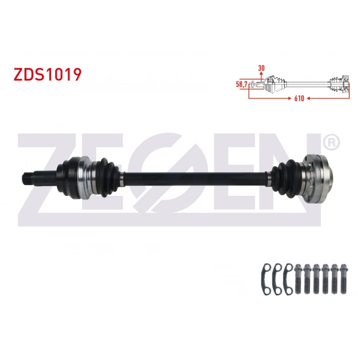 KOMPLE AKS SOL ARKA UZUNLUK 610mm BMW 320 D (E90) 2005-2011