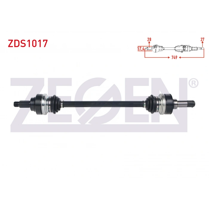 KOMPLE AKS SOL ARKA UZUNLUK 749mm BMW 116i - 118i (F20,F21) 2010- / 316i - 320i (F30) 2011-