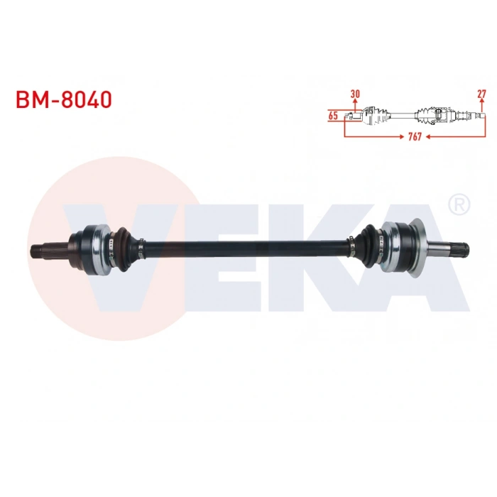 KOMPLE AKS SOL ARKA UZUNLUK 767mm BMW (F10) 520 D / 520 i / 525 D / 525 D X DRIVE / 528 i 2010-