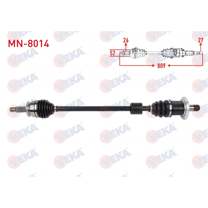 KOMPLE AKS SOL ARKA UZUNLUK 809mm MINI COOPER COUNTRYMAN (R60) 1.6 M-T- 2011-2016