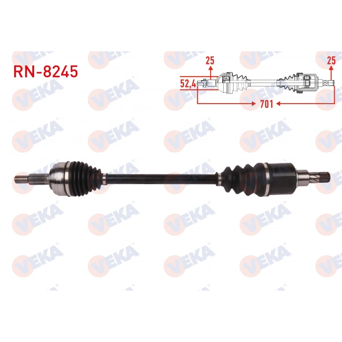 KOMPLE AKS SOL ON 701mm RENAULT MEGANE IV 1.6 16v A-T CVT 2016-