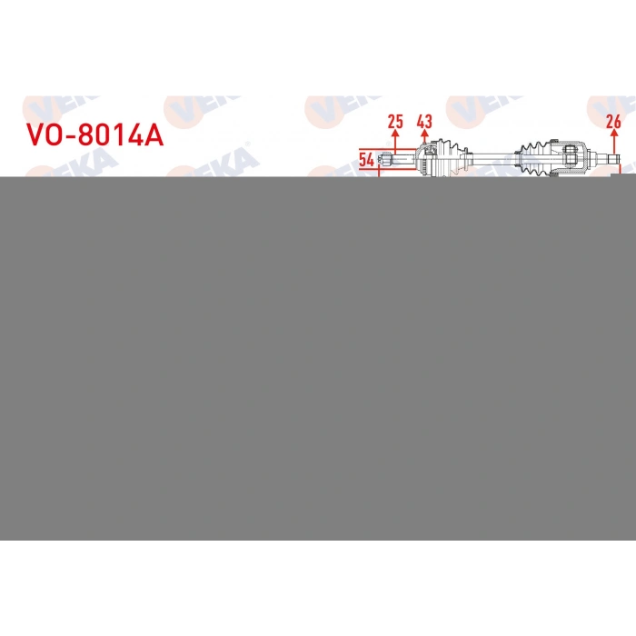KOMPLE AKS SOL ON ABSLI 43 DIS UZUNLUK 598mm VOLVO V40 2.0 A-T 1998-