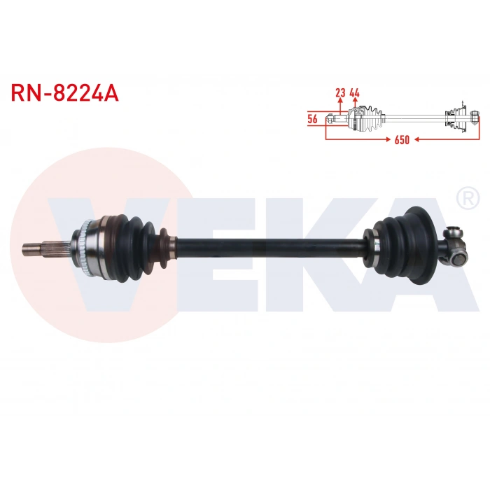 KOMPLE AKS SOL ON ABSLI 44 DIS UZUNLUK 650mm RENAULT MEGANE I 1.9 DTI - 2.0i 1996-2003 / SCENIC I 1.6i 16v - 1.9 DTI - 2.0 16v 1999-2003