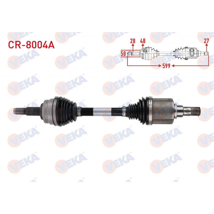 KOMPLE AKS SOL ON ABSLI 48 DIS UZUNLUK 599mm CHERY TIGGO 7 PRO