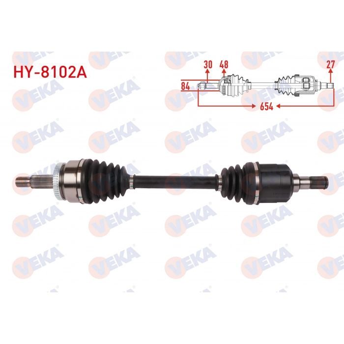 KOMPLE AKS SOL ON ABSLI 48 DIS UZUNLUK 654mm HYUNDAI TUCSON (TLE) 1.6 T-GDI 2015-2020