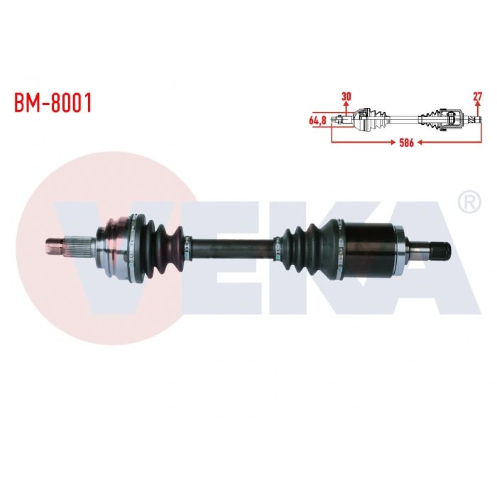 KOMPLE AKS SOL ON BMW X5 (E53) 3.0 D UZUNLUK 586mm 2000-2007