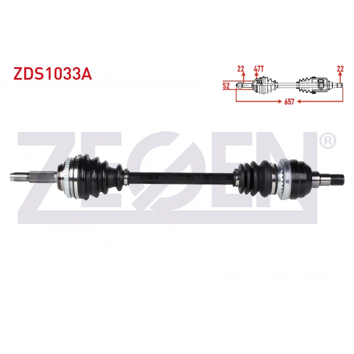 KOMPLE AKS SOL ON CHEVROLET AVEO (T250) 1.2 16v DOCH ABSLI 47 DIS M-T UZUNLUK 657mm 2006-2011