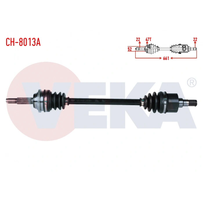 KOMPLE AKS SOL ON CHEVROLET AVEO (T250) 1.2 8v SOCH ABSLI 47 DIS M-T UZUNLUK 661mm 2006-2011