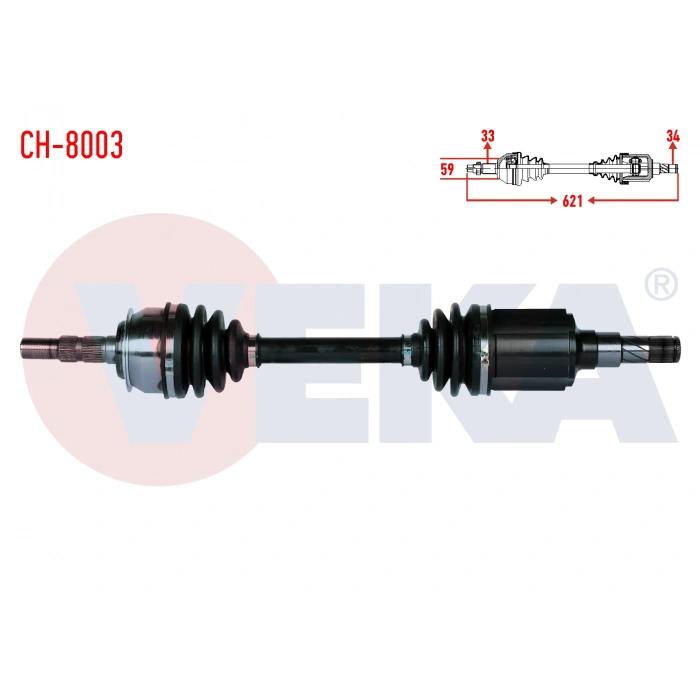 KOMPLE AKS SOL ON CHEVROLET CRUZE (J300) 1.6 M-T UZUNLUK 621mm 2009-2014