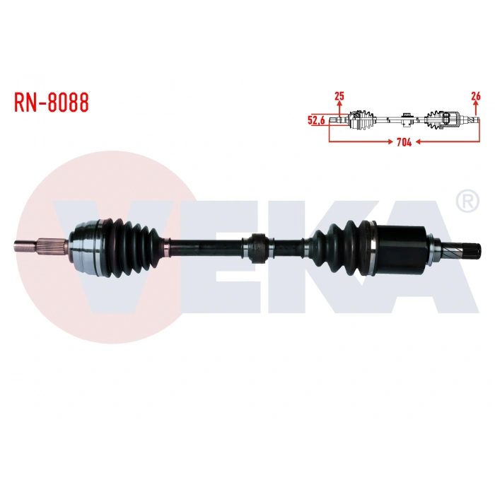 KOMPLE AKS SOL ON UZUNLUK 702mm DACIA DUSTER 1.5 DCI 4X2 2010-