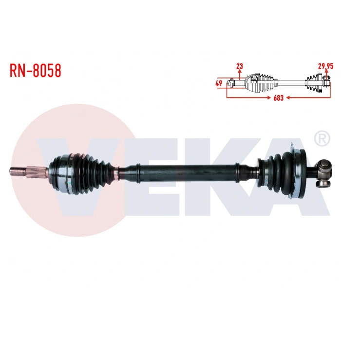 KOMPLE AKS SOL ON DACIA LOGAN (LS) 1.5 DCI UZUNLUK 682 mm 2004-2012