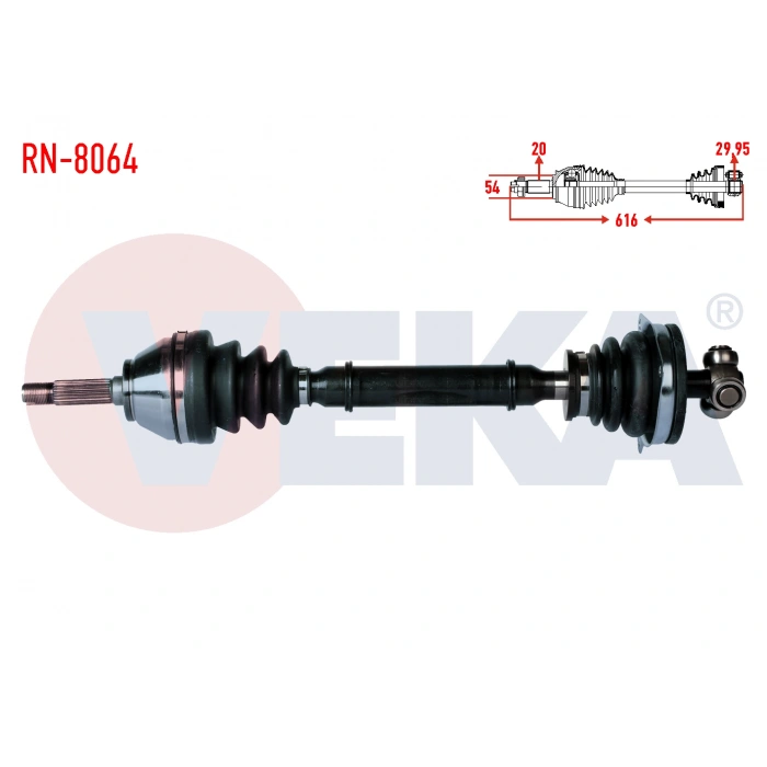 KOMPLE AKS SOL ON DACIA SOLENZA 1.4i UZUNLUK 616 mm 2003-