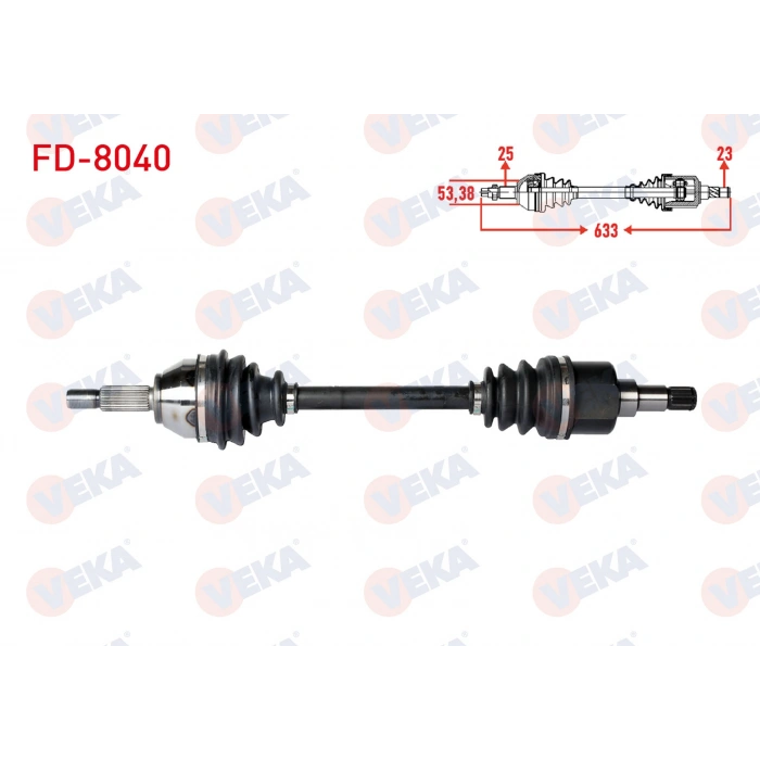 KOMPLE AKS SOL ON FORD FOCUS I (DAW,DBW) 1.4i 16v UZUNLUK 633 mm 1998-2004