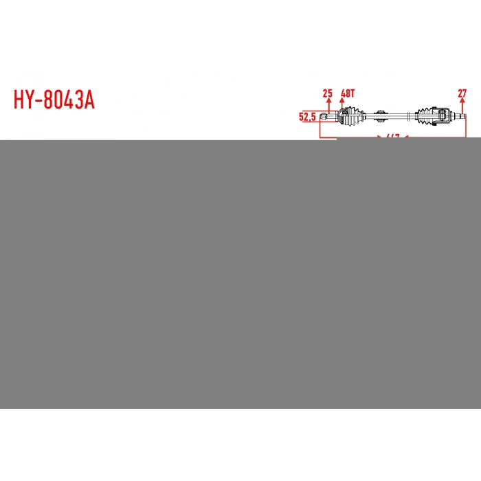 KOMPLE AKS SOL ON HYUNDAI ACCENT BLUE 1.6 CRDI M-T ABSLI ABS 48 DIS UZUNLUK 647mm 2012-