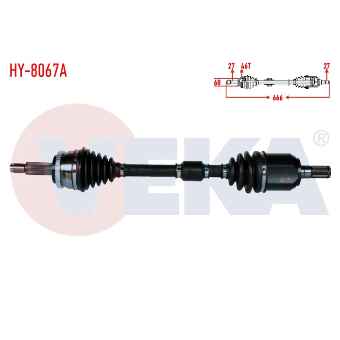 KOMPLE AKS SOL ON HYUNDAI I30 (GD) 1.6 CRDI ABSLI 46 DIS A-T UZUNLUK 666mm 2011-2017