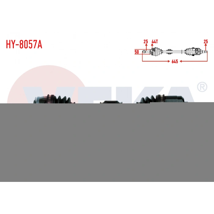 KOMPLE AKS SOL ON KIA CERATO (LD) 1.6i A-T ABSLI 44 DIS UZUNLUK 645mm 2004-2012