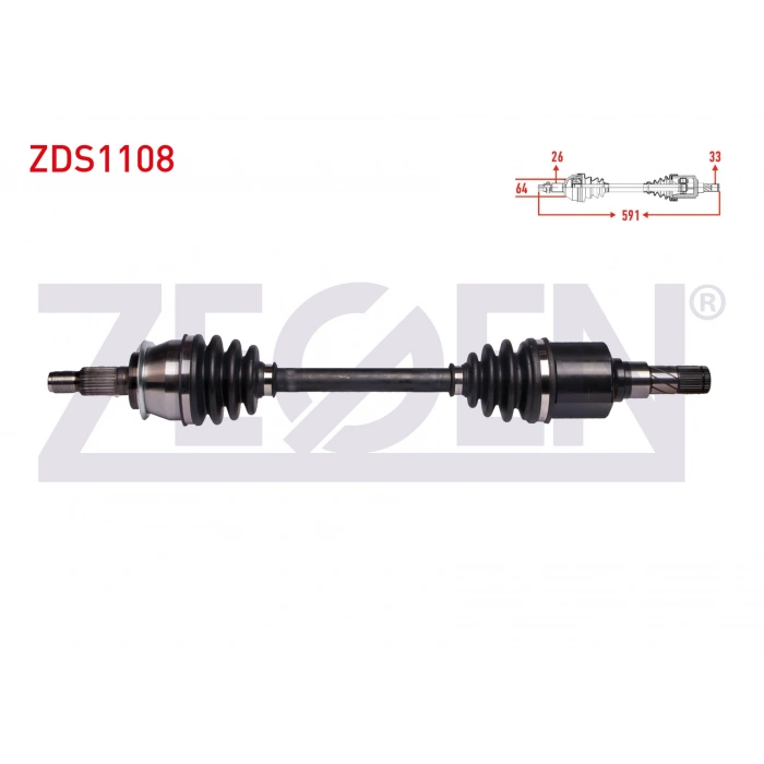 KOMPLE AKS SOL ON MINI COOPER (R50,R53) 1.6 M-T UZUNLUK 591 mm 2001-2006