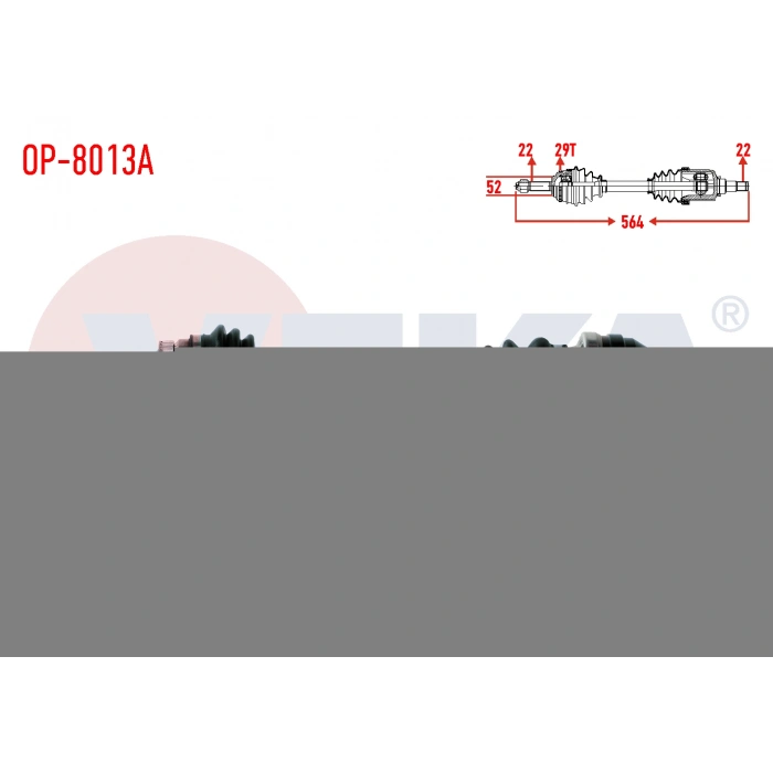KOMPLE AKS SOL ON OPEL CORSA B 1.6i 16v ABSLI 29 DIS UZUNLUK 564mm 1993-2000