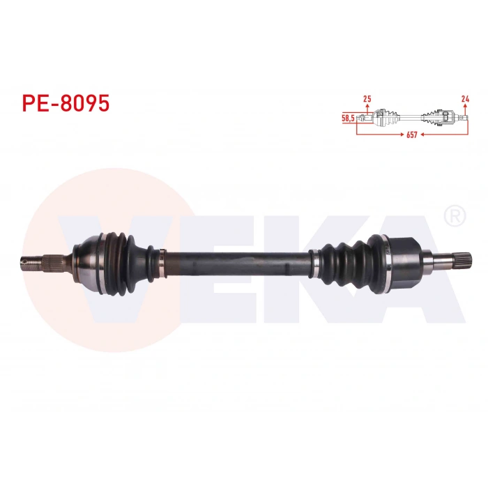 KOMPLE AKS SOL ON PEUGEOT 301 1.6 HDI 100 PS EURO 6 UZUNLUK 657 mm 2018-