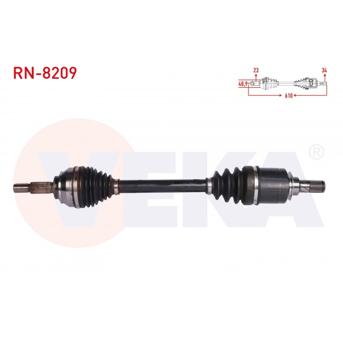 KOMPLE AKS SOL ON RENAULT CLIO IV 1.5 DCI A-T UZUNLUK 610 mm 2012-