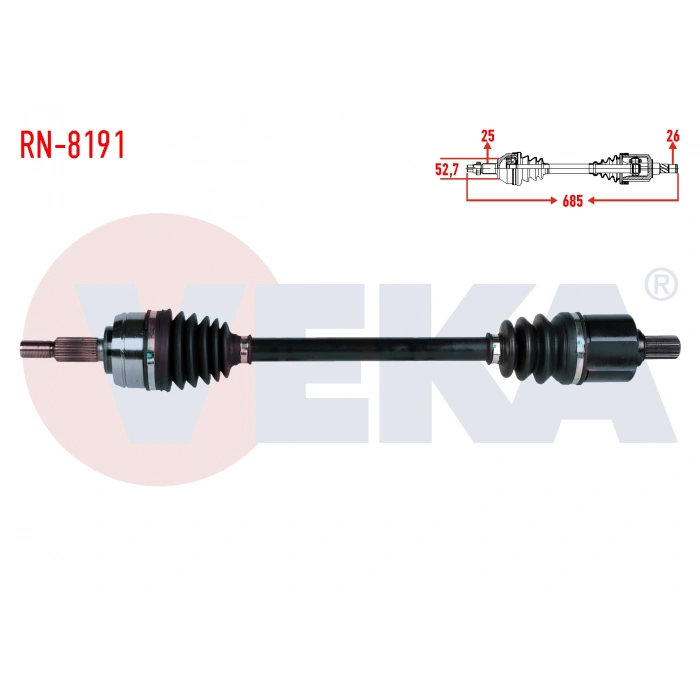 KOMPLE AKS SOL ON RENAULT FLUENCE (L30) 1.6 16v A-T UZUNLUK 685mm 2009-