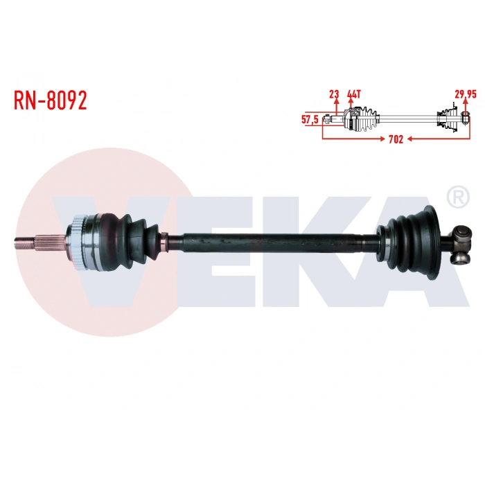 KOMPLE AKS SOL ON RENAULT LAGUNA I (B56,556) 1.8i ABSLI 44 DIS UZUNLUK 702mm 1993-2001