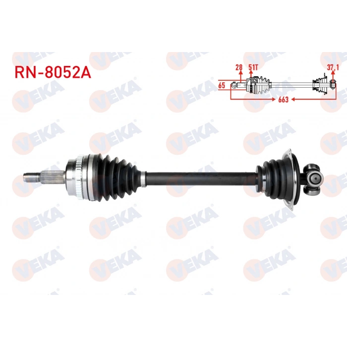 KOMPLE AKS SOL ON RENAULT MASTER II (FD) 2.5 DCI ABSLI 51 DIS UZUNLUK 663 mm 1998-2010