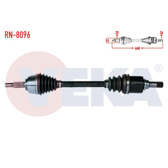 KOMPLE AKS SOL ON RENAULT MEGANE II (BM0/1,CM0/1) 1.5 DCI M-T 6 VITES UZUNLUK 660mm 2002-2008
