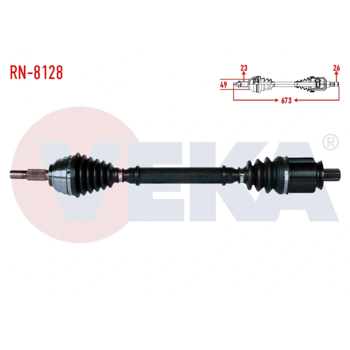 KOMPLE AKS SOL ON RENAULT MEGANE II (BM0/1,CM0/1) 1.6i 16v A-T UZUNLUK 673mm 2002-2008
