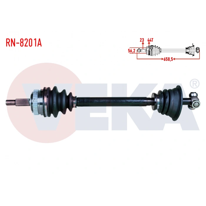 KOMPLE AKS SOL ON RENAULT SCENIC I (JA) 1.6i 16v M-T ABSLI 44 DIS UZUNLUK 658,50mm 1999-2003