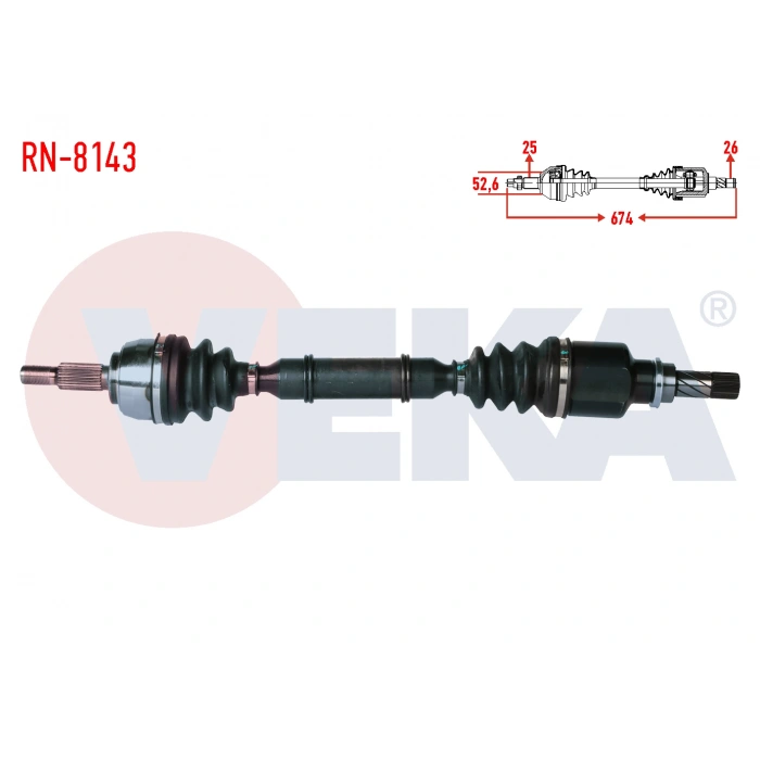 KOMPLE AKS SOL ON RENAULT SCENIC II (JM0/1) 1.5 DCI M-T UZUNLUK 674MM 2003-2009