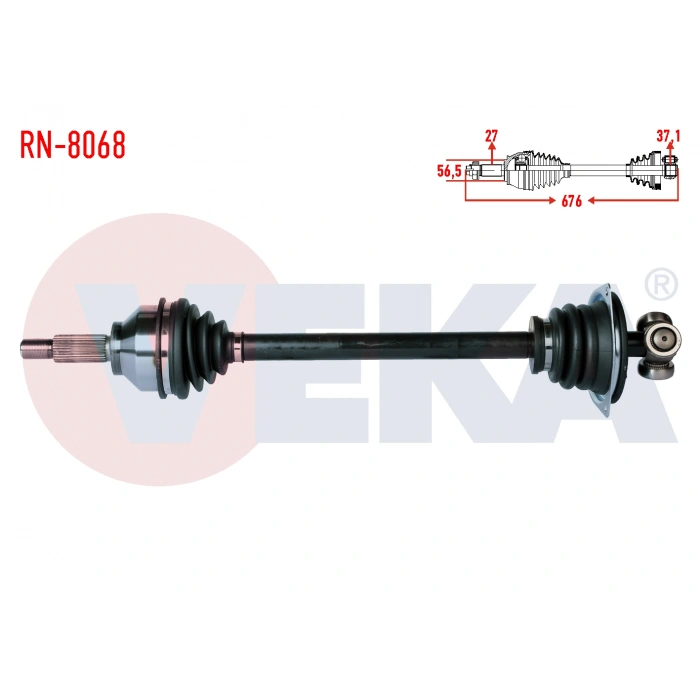 KOMPLE AKS SOL ON RENAULT TRAFIC II (FL) 1.9 DCI UZUNLUK 676 mm 2001-2014