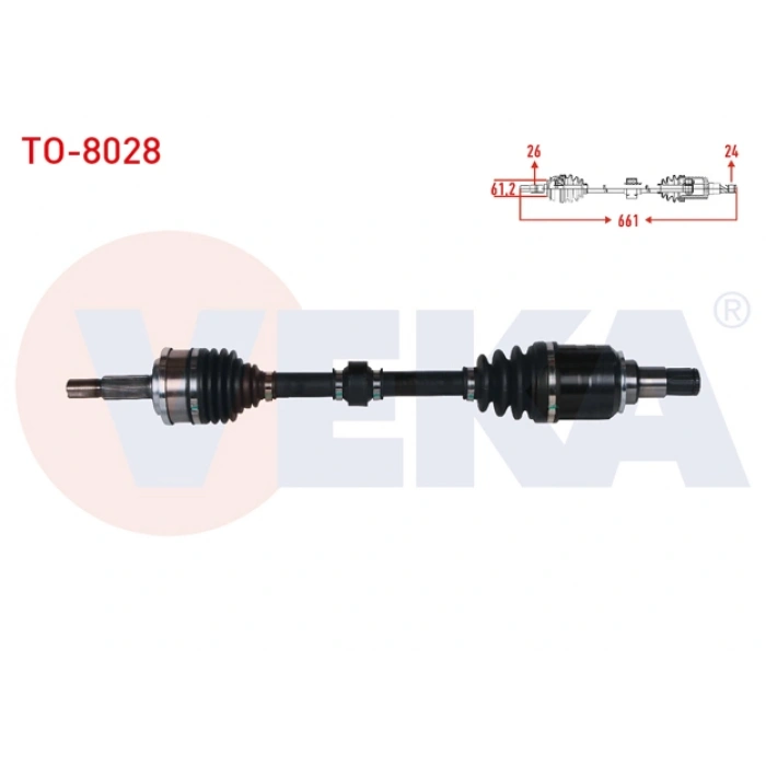 KOMPLE AKS SOL ON TOYOTA C-HR (_X1_) 1.8 Hybrid UZUNLUK 661 mm 2016-