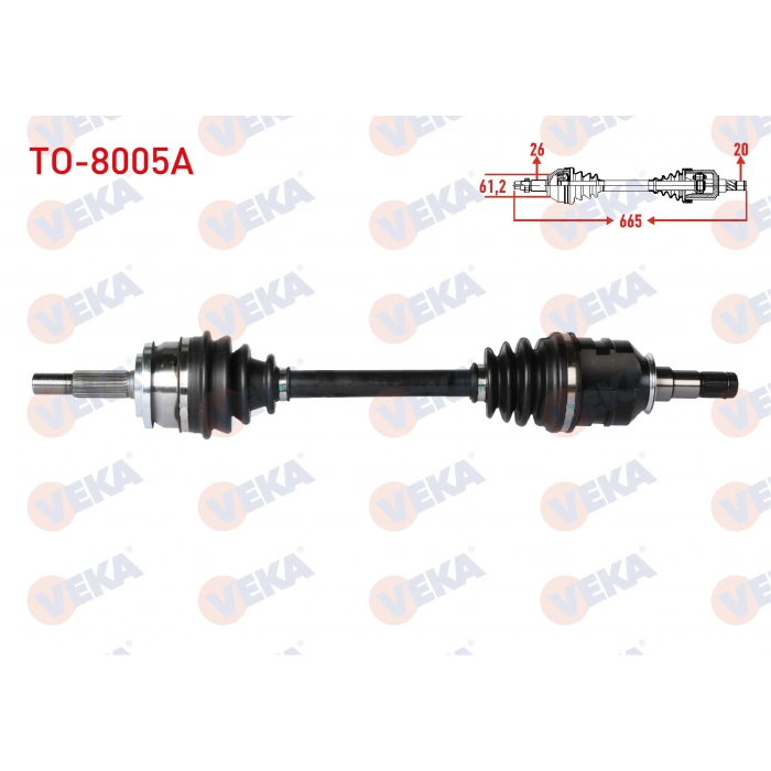 KOMPLE AKS SOL ON TOYOTA COROLLA (E15_) 1.4 D-4D UZUNLUK 665mm 2007-2012