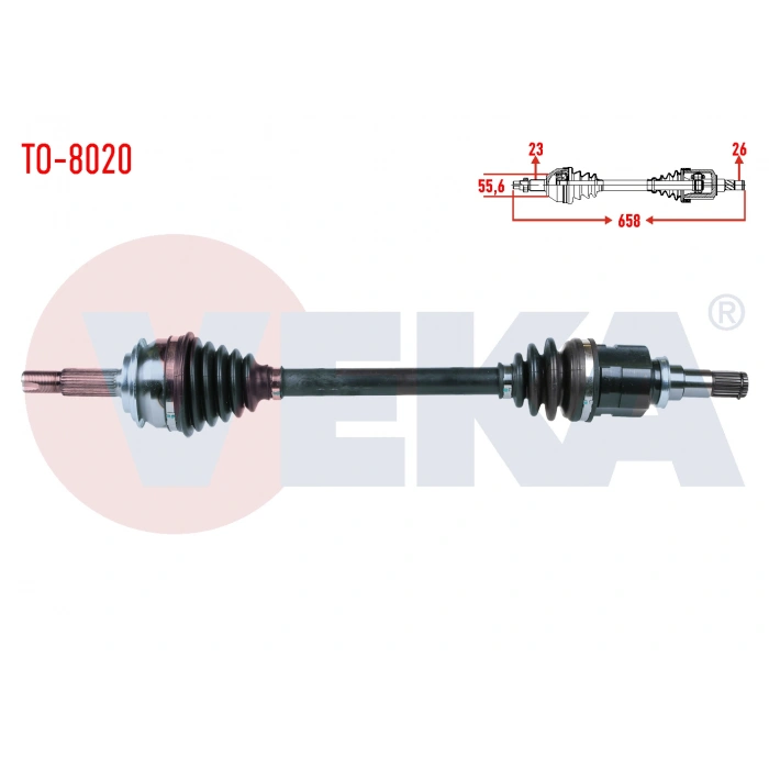 KOMPLE AKS SOL ON TOYOTA YARIS (P9) 1.4 D-4D UZUNLUK 658mm 2006-2010