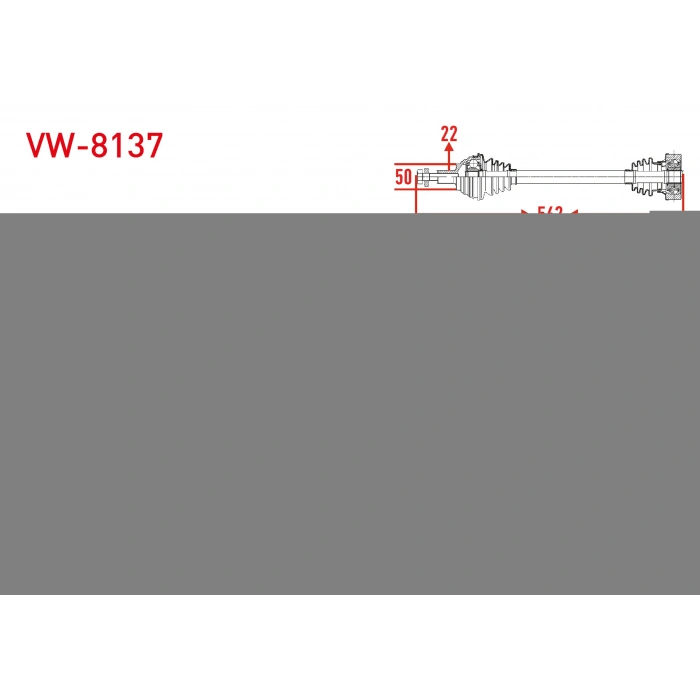 KOMPLE AKS SAG ON UZUNLUK 760mm VOLKSWAGEN POLO CLASSIC 1.6 M-T 1995-2001 / SEAT IBIZA II 1.3 - 1.4 - 1.6 M-T 1993-2002 / CORDOBA 1.6 M-T 1993-2002