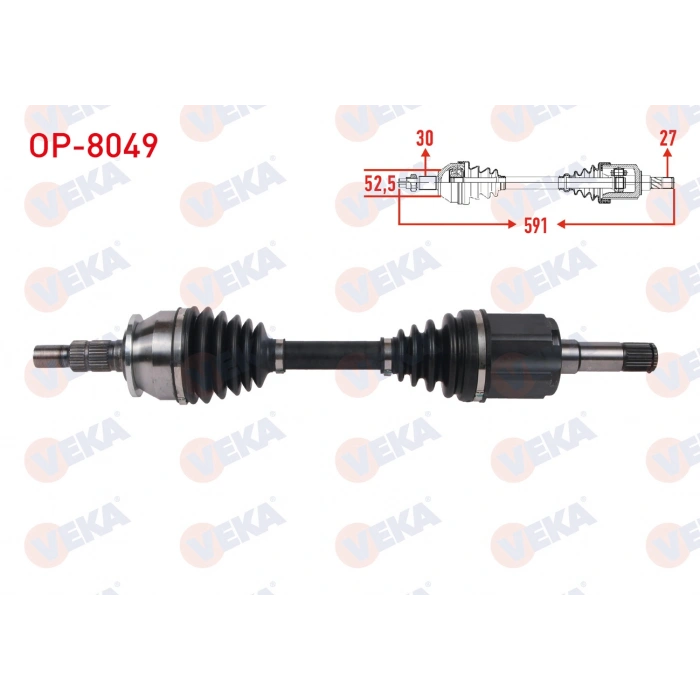 KOMPLE AKS SOL ON UZUNLUK 591mm OPEL ASTRA J 1.6 T A-T 2009-2016